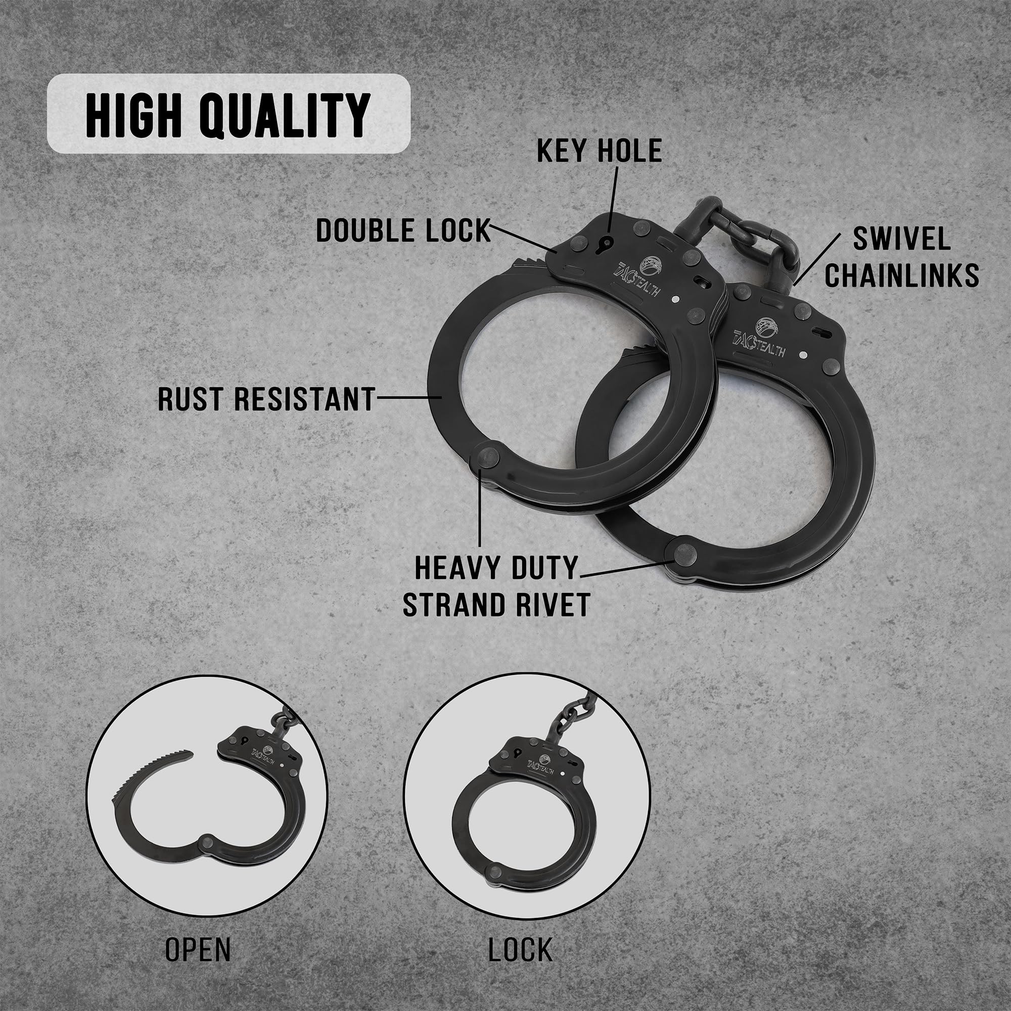 Amazon.co.jp: TacStealth 高耐久スチール手錠